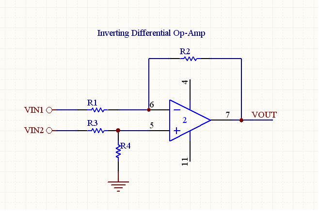 Differential Op-Amp Circuit Schematic