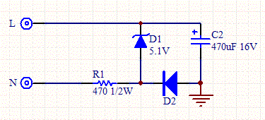 Resistive Transformerless AC to DC Power Supply