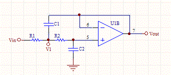 Sallen Key Low Pass Filter Schematic