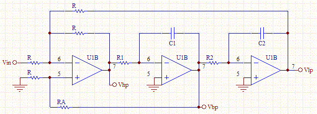 Sallen Key Low Pass Filter Schematic